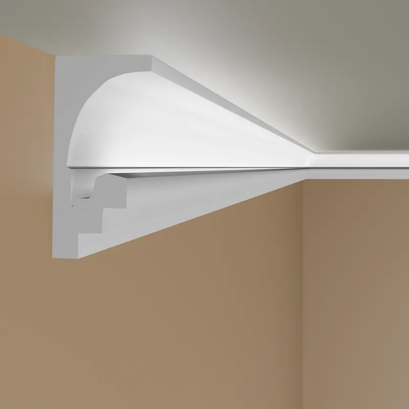 Beliebt PROVISTON | Lichtleiste LL9 | Polystyrol Stuckleiste | 182 x 96 x 2000 mm | Weiß | Deckenleiste
