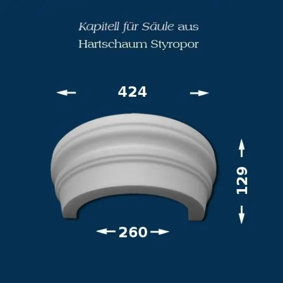 Wochenendangebot Wiesemann | Säulenkapitell SK14-2" | Polystyrol | 424 x 260 mm | Dekosäule | Zierelement Stucksäule