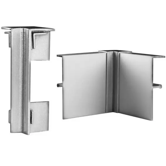 Auer | Klick Innenecke für Sockelleisten | 60 x 15 mm | Aluminium eloxiert | Silberfarbend Preisknaller