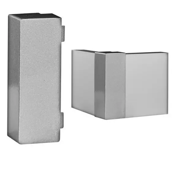 Auer | Klick Außenecke für Sockelleisten | 60 x 15 mm | Aluminium eloxiert | Edelstahlfarbend Finale Aktion