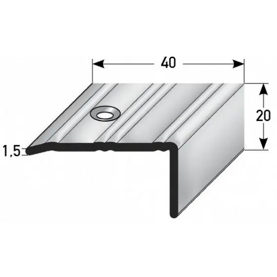 Auer Treppenkanten- & Winkelprofile Lentini Rutschhemmend R10 DIN 51130 20 x 40 mm Edelstahl Saisonangebot