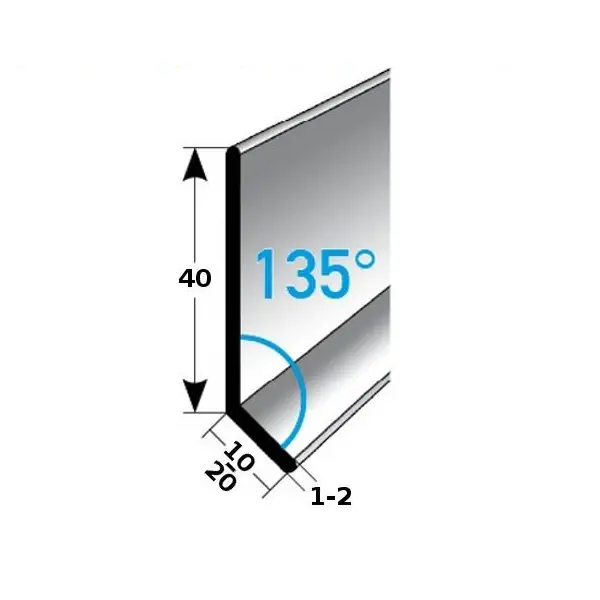 Auer Sockelleiste Metall H 40 mm Winkel 135° Sockelleiste Aluminium Wasserfest Modern Garantierte Lieferung