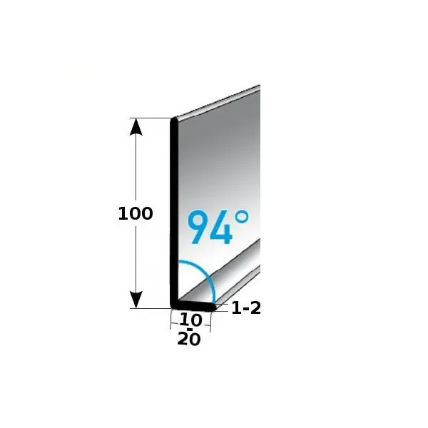 Abverkauf Auer Sockelleiste Metall H 100 mm Winkel 94° Sockelleiste Aluminium Wasserfest Modern