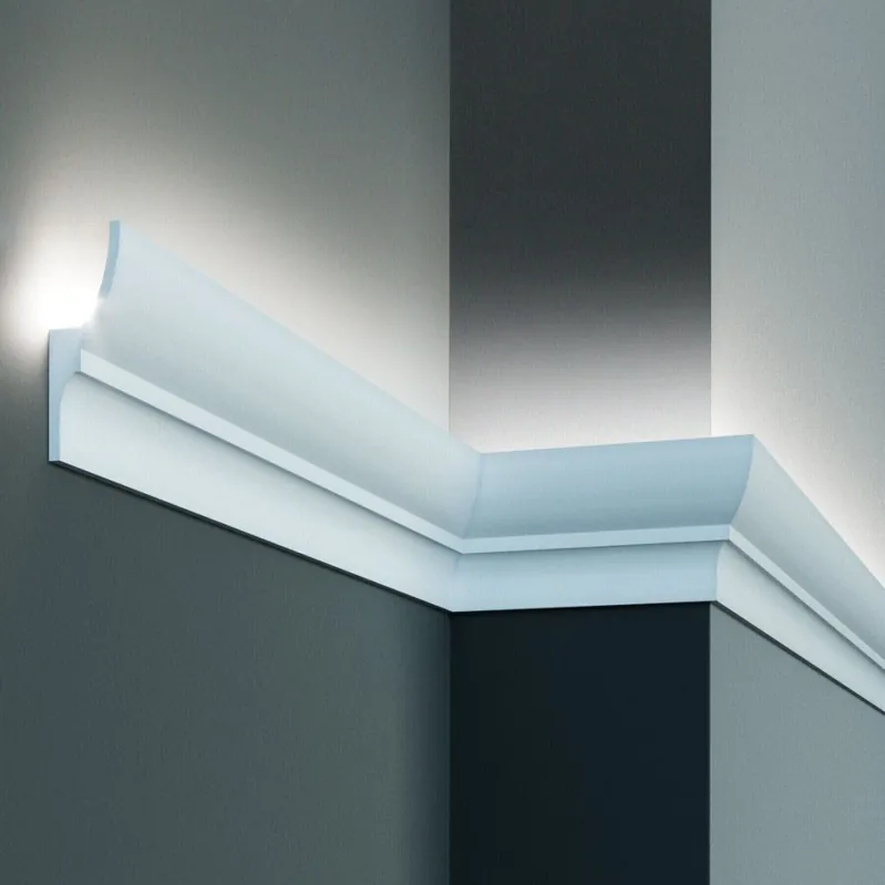 Elite Decor | Außenwinkel "KF701" | Polyurethan | 40 x 70 x 200 mm | Weiß | Stuckleisten Winkel Angebot