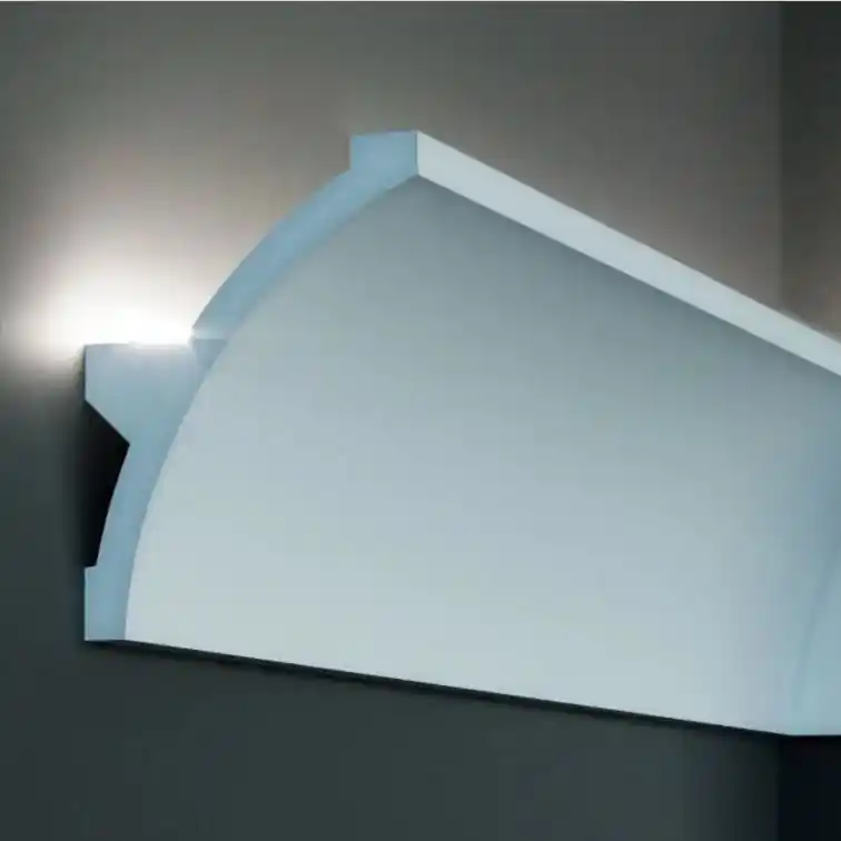 Elite Decor Innenwinkel Stuckleiste Tesori 140 mm x 106 mm Polyurethan KF708 Lichtleiste Highlight