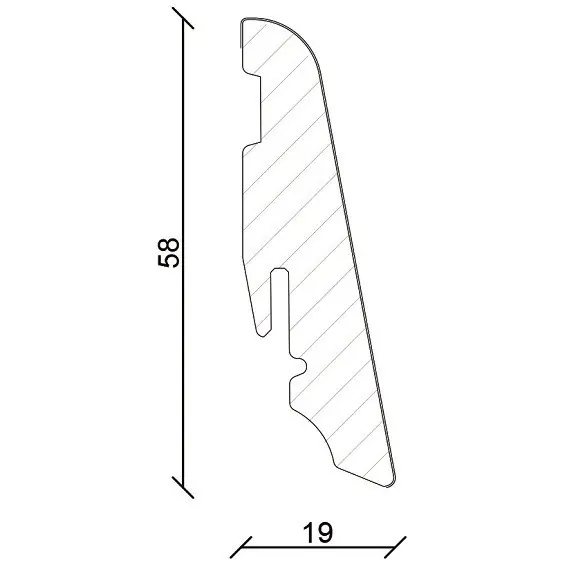 Aktuell PROVISTON Innen- oder Außenwinkel Sockelleiste 19 x 58mm foliert MDF Fußleiste Klick