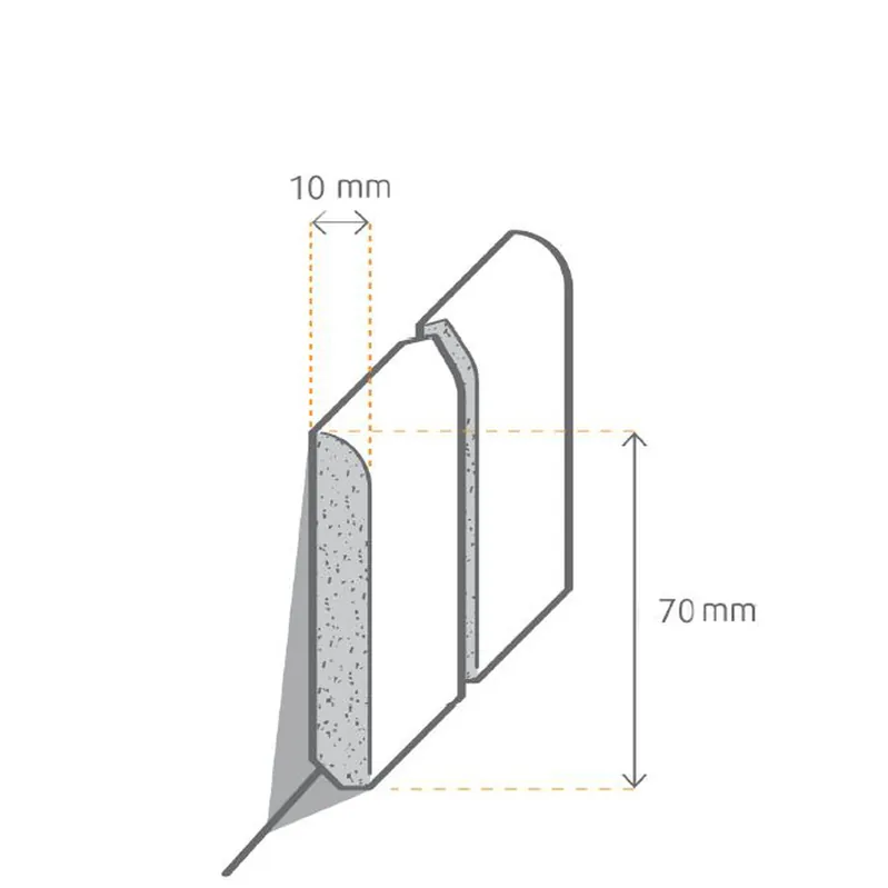 Neue Ware PROVISTON Innen- oder Außenwinkel abgerundete Sockelleiste foliert weiß MDF 10 x 70mm