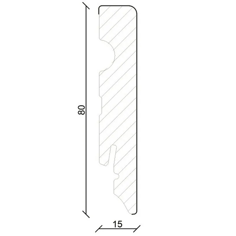 Kracherpreis PROVISTON Innen- oder Außenwinkel eckige Sockelleiste 15 x 80mm MDF weiß folierte Leiste