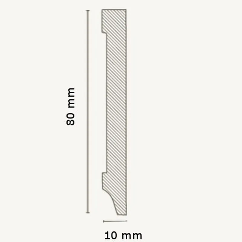 Neue Ware Innen- oder Außenwinkel Für Sockelleiste Eckig 10 x 80 mm MDF foliert Weiß by PROVISTON