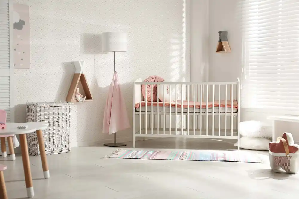 Tapete Kinderzimmer M1-No.735 Vliestapete Rosa Grau Tapete mit Herzen Preisreduziert