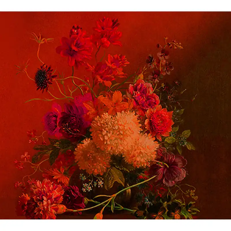 Tadessi Fototapete Blumen M1-No.60544 Digitaldruck Tapete Rot Orange - Floral Mega-Angebot