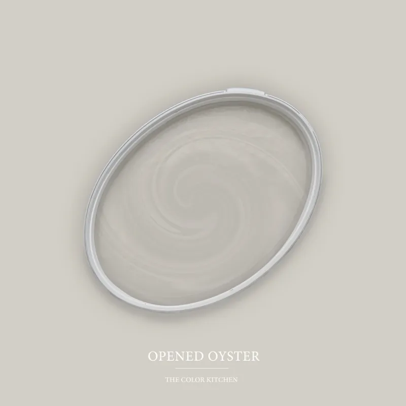 Billig Wandfarbe Taupe matt | The Color Kitchen Opened Oyster | Exklusive Innendispersion Hohe Deckkraft