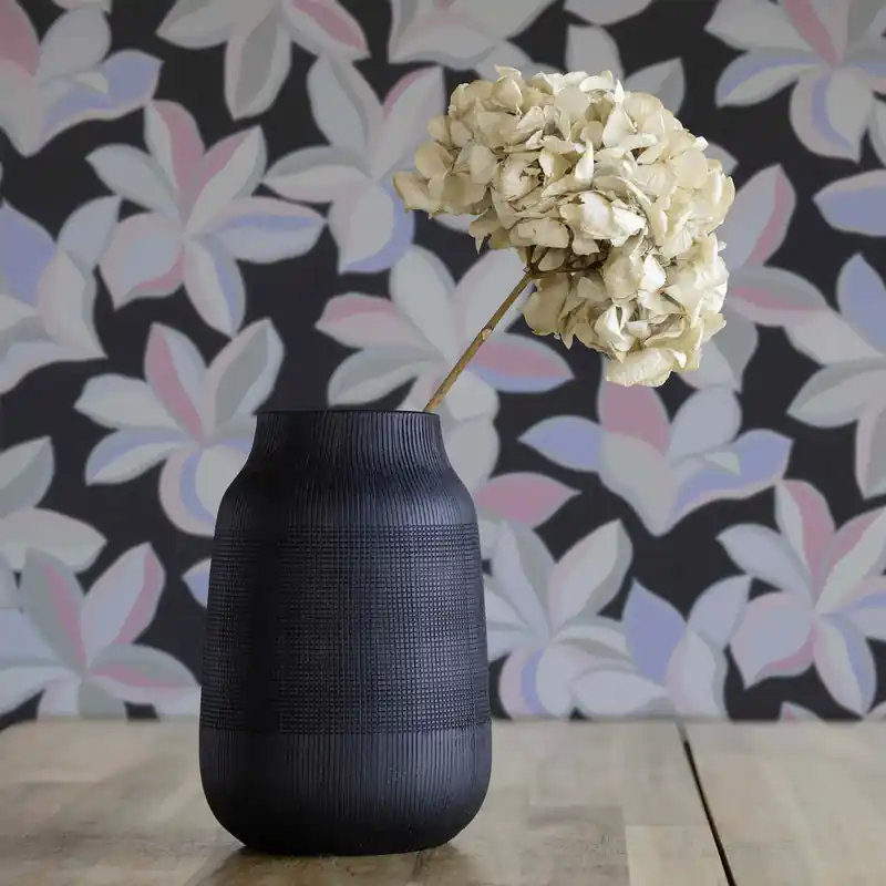 Neue Ware Tapete Mario Blumen M1-No.4124 Vlies Schwarz Silber Floral Tadessi 10.05 x 0.53 m