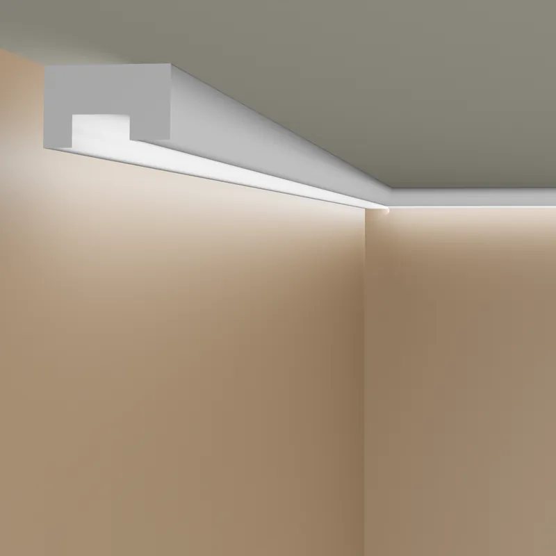 PROVISTON | Gipsleiste "ML-73" | Echter Gipsstuck | 47 x 33 x 1000 mm | Lichtleiste | Stuckleiste Wochenendangebot