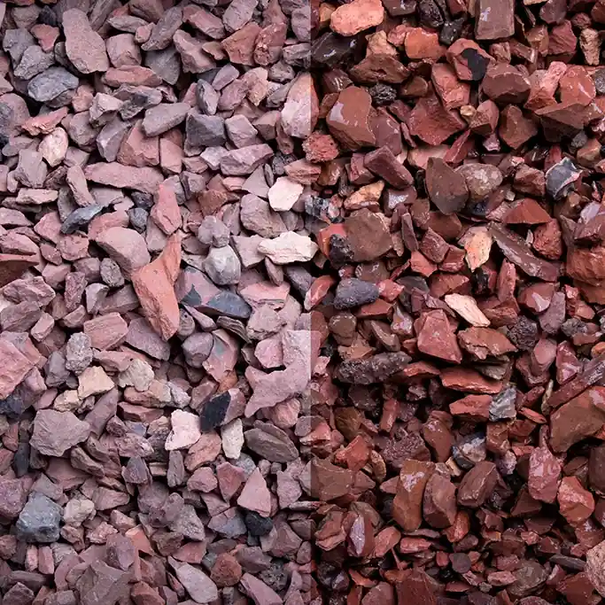 Ziersplitt "Haver" 3-8 mm Edelsplitt| Naturstein Kalkstein Rot Gartendekoration GSH Solange Der Vorrat Reicht
