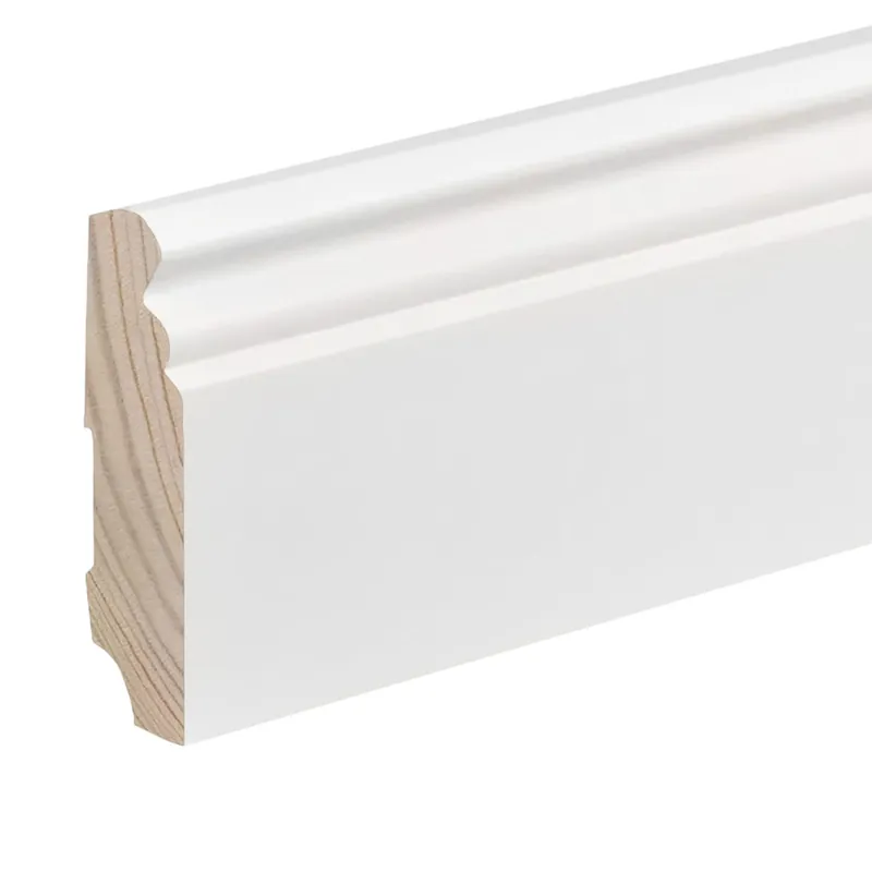 Top-Angebot Kosche | Sockelleiste | Massivholz | 76801 | 19 x 96 x 2400 mm | Weiß | Fußleiste | Berliner Profil