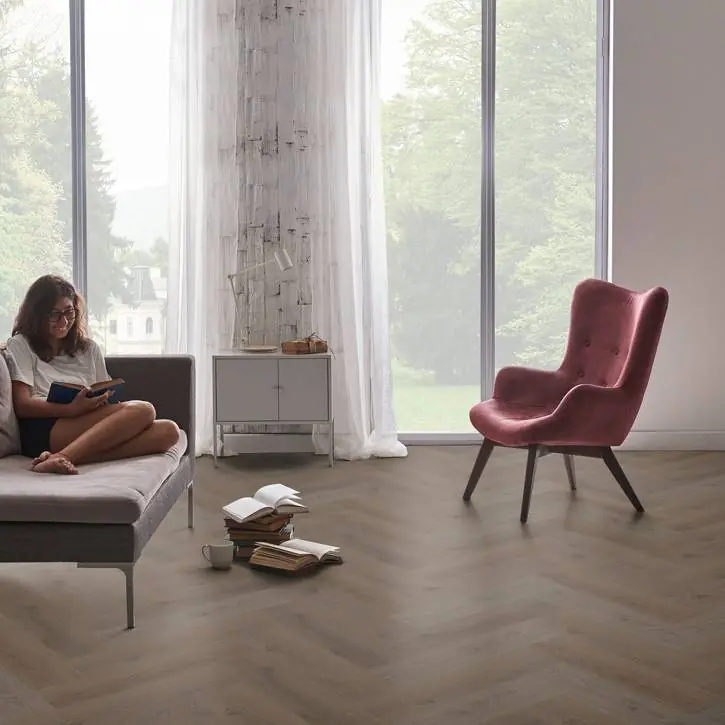 Check One Vinylboden 2076H Boxbach 592 x 148 x 5.5 mm Klick Vinyl Holzoptik Eiche Dunkelbraun Schnäppchen