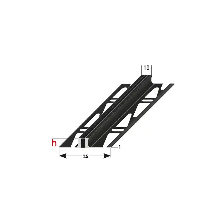 Auer Dehnungsfugen- & Fliesenprofile Overvecht 10 x 2500 mm Höhe 2 - 6 mm Aluminium Schwarz Billig