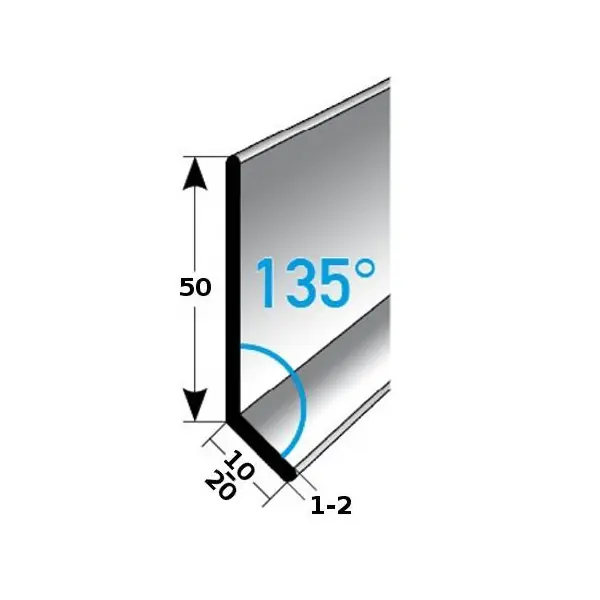 Auer Sockelleiste Metall H 50 mm Winkel 135° Sockelleiste Aluminium Wasserfest Modern Markenprodukt