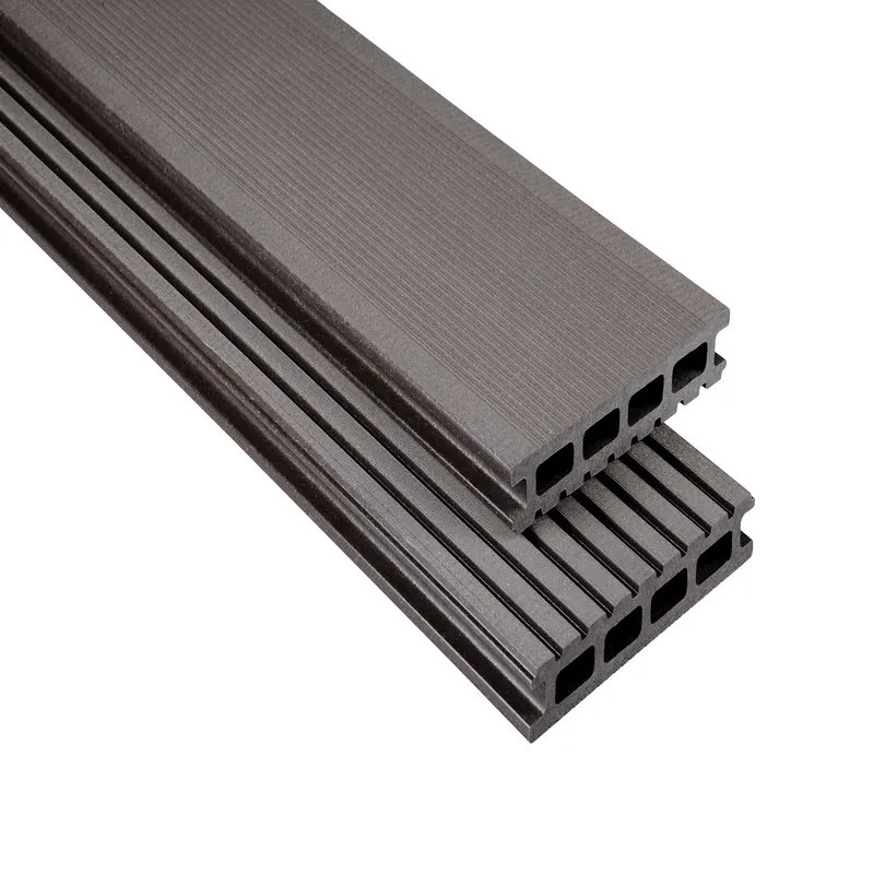 WPC Terrassendiele 14.5 x 2.6 cm Bodendiele Hohlkammer Standard Graubraun Kovalex Echt