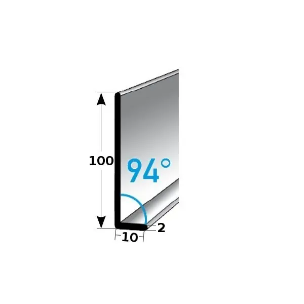 Auer Sockelleiste Metall H 100 mm Winkel 94° Sockelleiste Aluminium Wasserfest Modern Heißes Angebot
