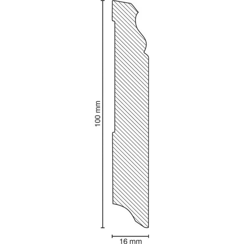 Meistverkauft Innen- oder Außenwinkel Berliner Fußleiste 16 x 100mm MDF foliert by PROVISTON