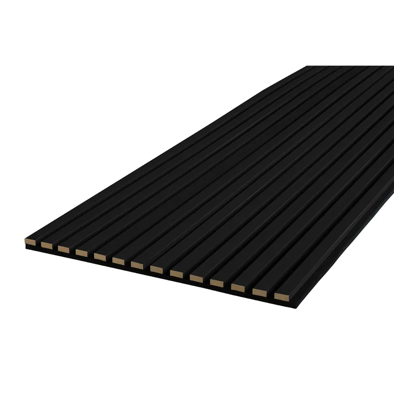 Kosche Akustik Wandpaneel 2400 x 561 x 19 mm | Schwarz Matt foliert MDF Akustik 3D Paneele Günstig