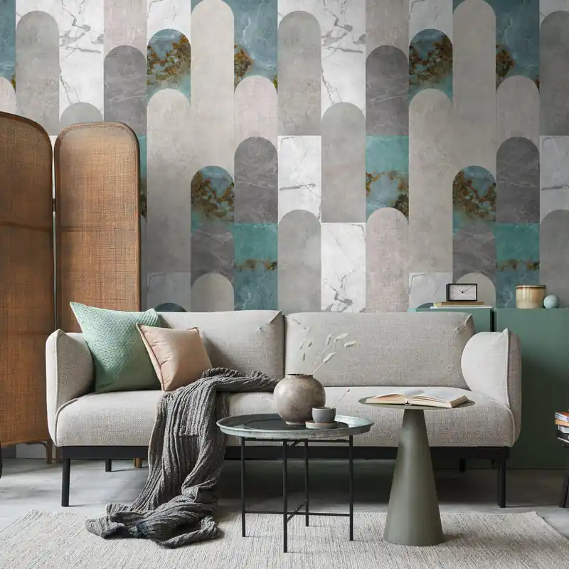 A.S. Creation Fototapete The Wall III 398341 Ein Motiv pro Rolle Art Deco Grau Blau Expressversand