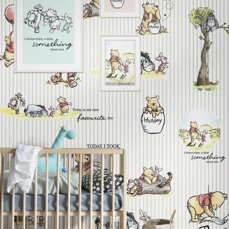 Jetzt Bestellen Komar Fototapete Disney Winnie Puuh Stripes 280 x 200 cm Vlies Winnie Puuh Stripes Freunde