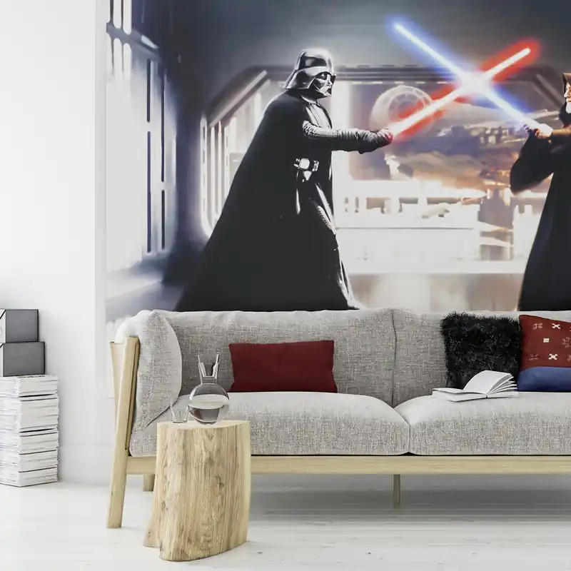 Komar Fototapete Star Wars Vader vs Kenobi 200 x 300 cm Digitaldrucktapete Vlies Darth Vader Obi-Wan Begrenztes Angebot