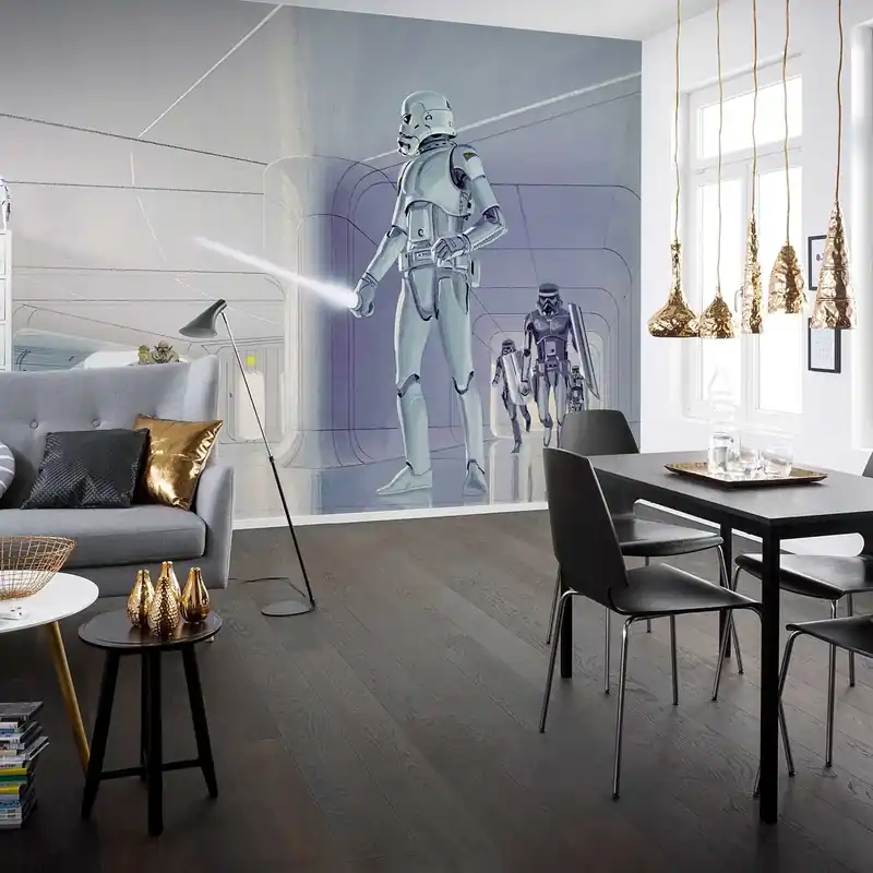 Aktuell Komar Fototapete Star Wars Stormtrooper Hallway 250 x 500 cm Vlies Stormtrooper Hallway Lichtschwert