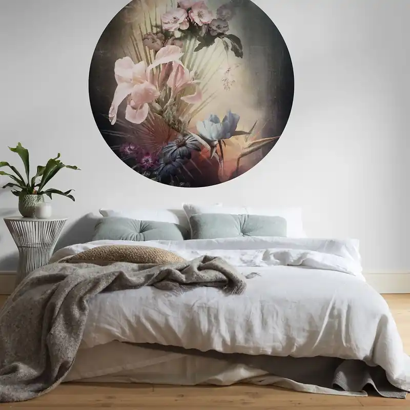 Komar Fototapete Disney Dot Flemish Flowers 125 x 125 cm Vlies Selbstklebend Zauberhaft Blüten Schnäppchen