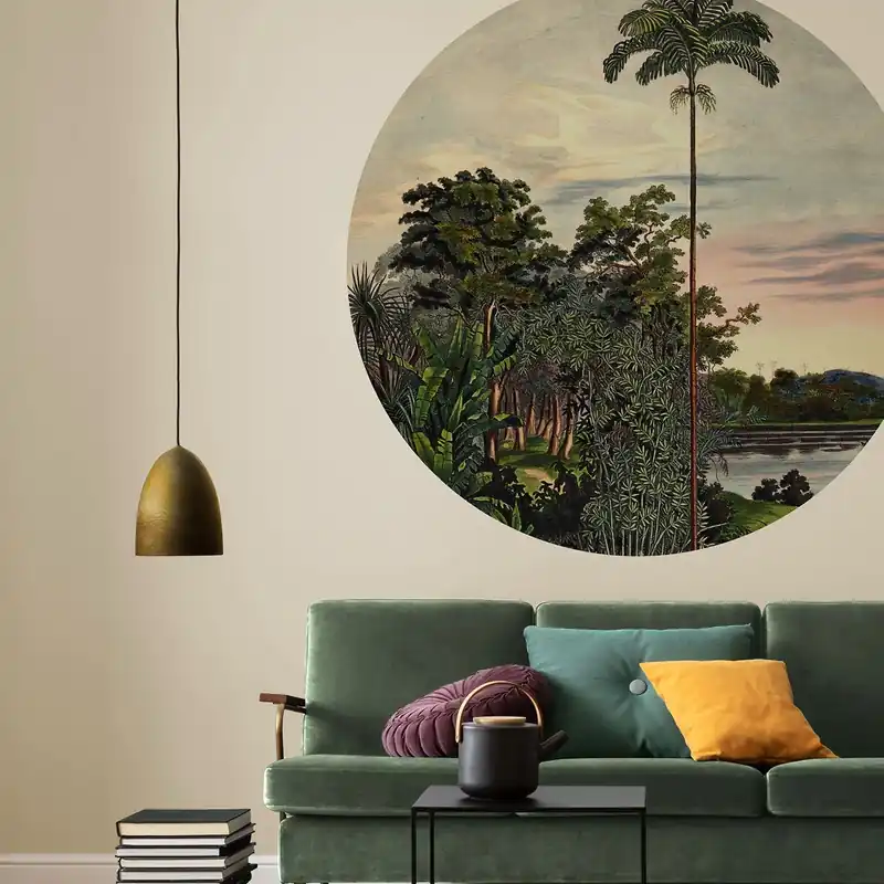 Saisonangebot Komar Fototapete Disney Dot Vintage Landschaft 125 x 125 cm Wandtattoo Vlies Selbstklebend Bahamas