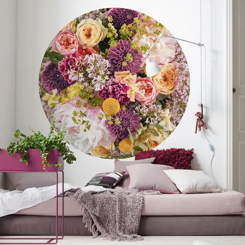 Komar Fototapete Disney Dot Frescas 125 x 125 cm Wandtattoo Vlies Selbstklebend Frescas Blumen Klebe Top-Preis