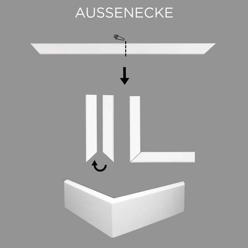 Meistverkauft PROVISTON Stuckleisten Innen- oder Außenwinkel | Für Deckenleiste 20 x 71 mm Kunststoff Weiß