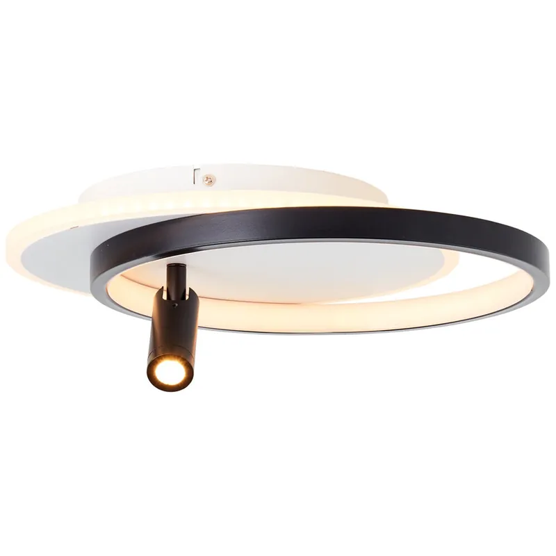 LED Deckenleuchte 14 x 35 x 29.5 cm Schwarz Metall Deckenlampe Modern Lichtfarbe: Warmweiß dimmbar Jetzt Bestellen
