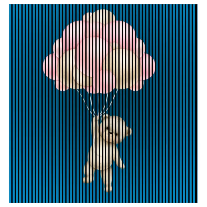 Neu Akustikpaneele mit Digitaldruck Teddy Ballons Wandpaneele Blau Rosa in versch. Größen