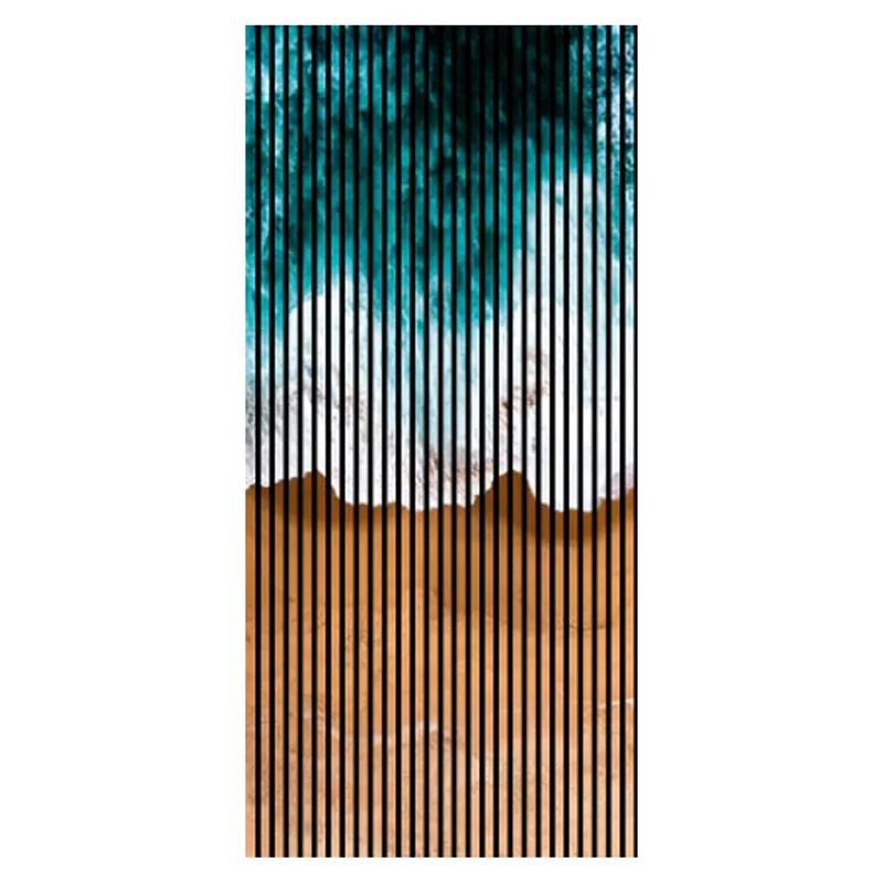 Akustikpaneele mit Digitaldruck Wave Strand Wandpaneele Türkis Braun in versch. Größen Beliebt