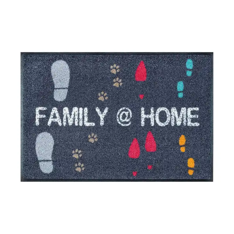 Fußmatte Zuhausegefühl 75 x 50 cm Schmutzfangmatte waschbar Floornovo Trend Design Finale Aktion