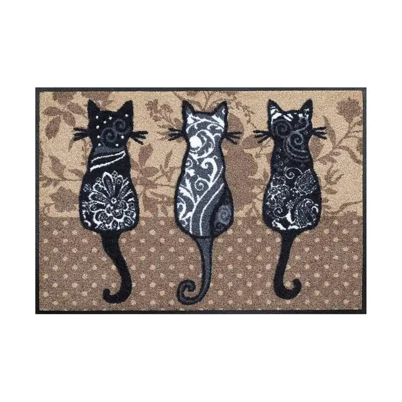 Top-Angebot Fußmatte Samtpfoten 75 x 50 cm Schmutzfangmatte waschbar Floornovo Trend Design