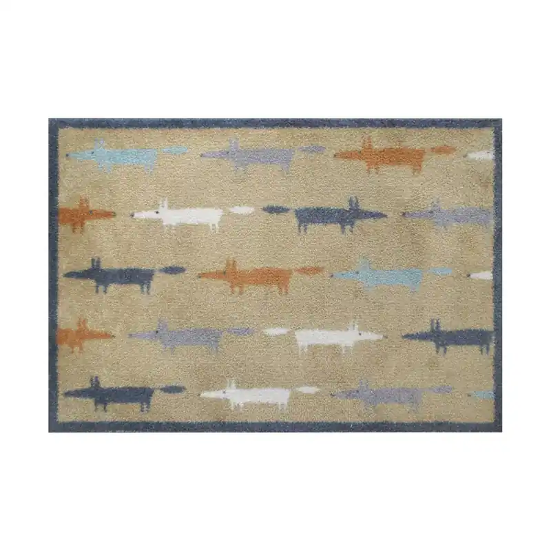 Fußmatte Waldfuchs 85 x 60 cm Schmutzfangmatte waschbar Floornovo Natur Schmutzfang Preisknaller