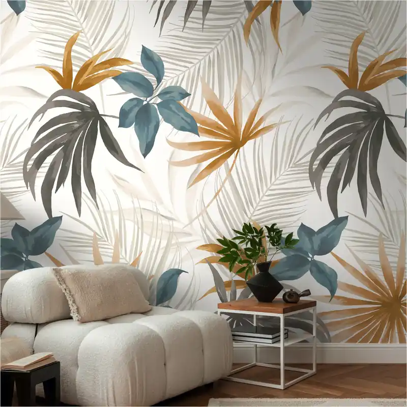 Fototapete 791451 Beige Dschungel Palmenblätter CosmoLiving by Cosmopolitan A.S. Creation Günstig