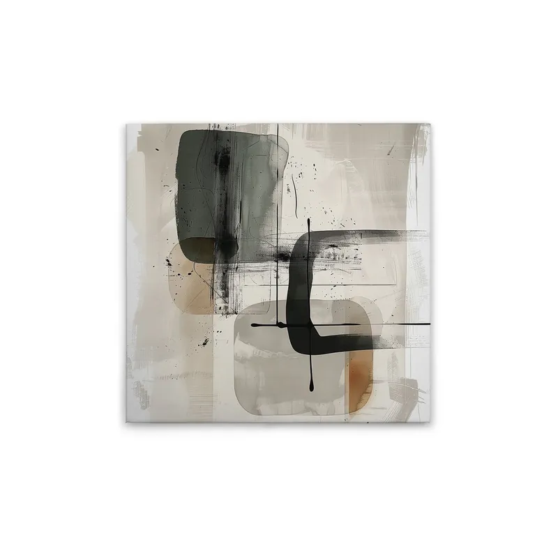 Neu Tadessi Leinwandbild Abstrakte Kunst Modern - 50 x 50 cm - M1-No.52148 - Keilrahmen in Beige Grau