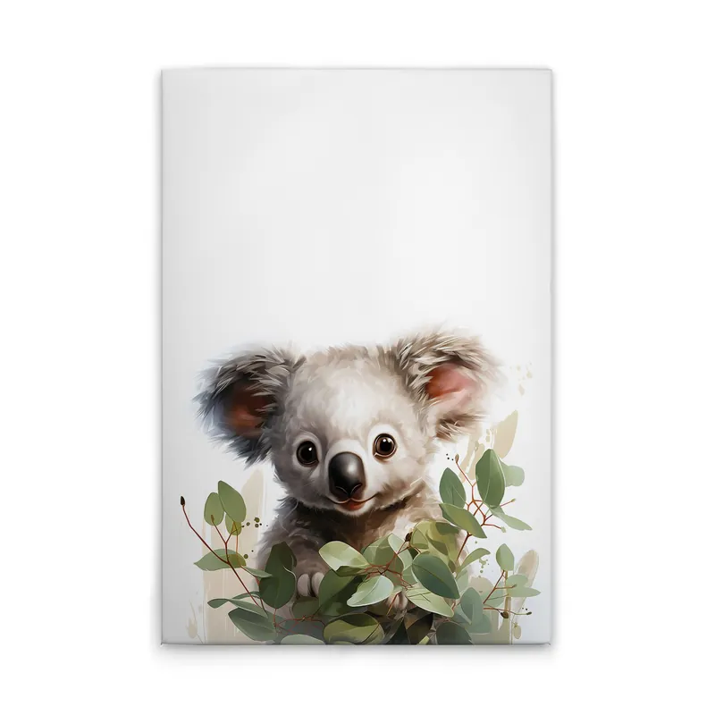 Neuheit Tadessi Leinwandbild Baby Koala Kinderzimmer - 40 x 60 cm - M1-No.51894 - Keilrahmen in Weiß Grün