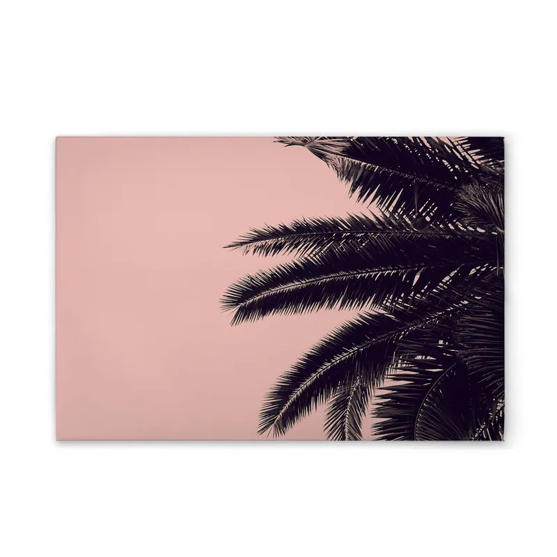 Tadessi Leinwandbild Palmenblätter Rosa - 120 x 80 cm - M1-No.51170 - Keilrahmen in Rosa Schwarz Top-Preis