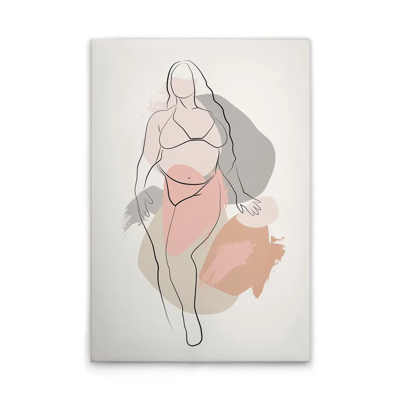 Günstig Tadessi Leinwandbild Bodyline Positivity - 40 x 60 cm - M1-No.51669 - Keilrahmen in Weiß Schwarz