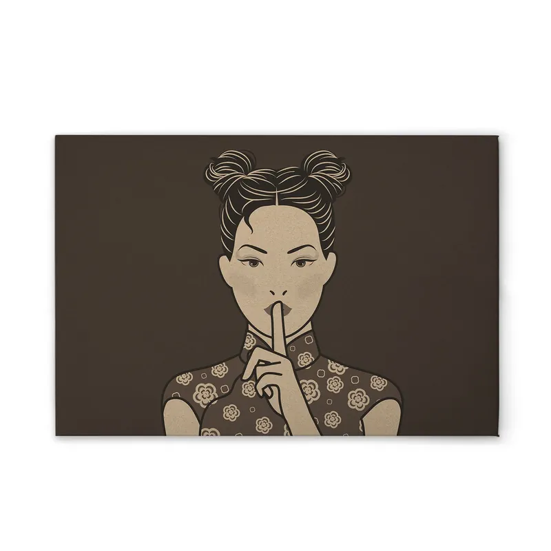 Sonderangebot Tadessi Leinwandbild Asiatisch - 75 x 50 cm - M1-No.50988 - Keilrahmen in Braun Grau