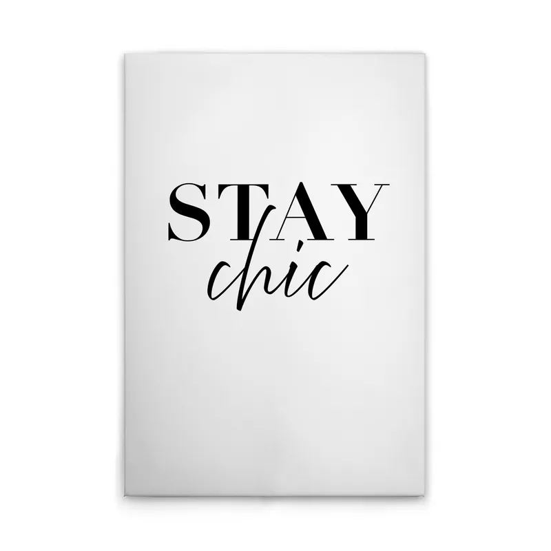 Meistverkauft Tadessi Leinwandbild "Stay Chic" - 60 x 90 cm - M1-No.52022 - Keilrahmen in Weiß Schwarz
