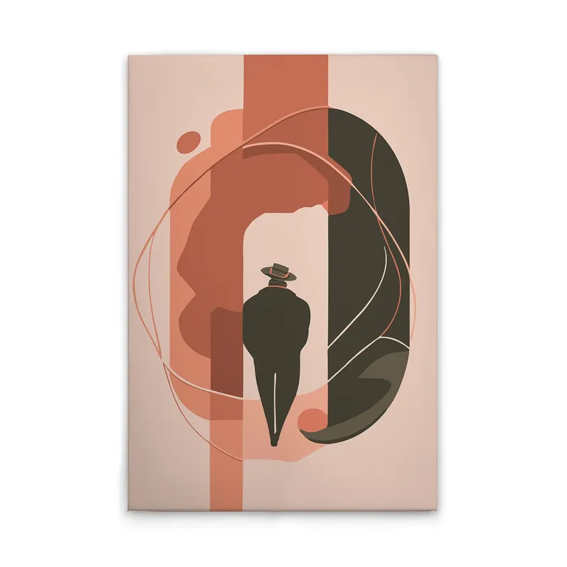 Angebot Tadessi Leinwandbild Mann Abstrakt - 50 x 75 cm - M1-No.51685 - Keilrahmen in Beige Orange
