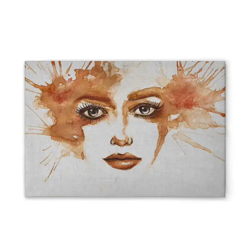 Garantierte Lieferung Tadessi Leinwandbild Wasserfarben Kunst - 90 x 60 cm - M1-No.51264 - Keilrahmen in Grau Orange